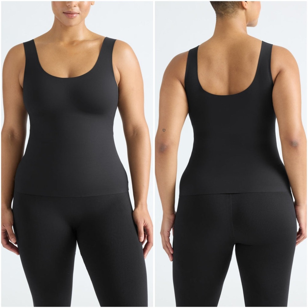 NWT Knix Luxelift Scoop Neck Seamless Tank Top Black size L+